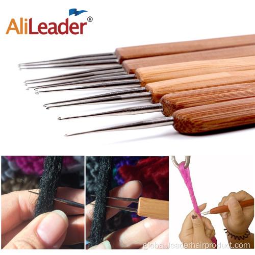 China Stainless Steel Needle Bamboo Handle Dreadlock Crochet Hooks Supplier